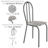 Kit 02 Cadeiras Tubular America 004 Cromo Preto Assento Iguatemi Branco ARTEF
