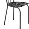 Kit 02 Cadeiras Tubular America 004 Cromo Preto Assento Preto Flor ARTEF