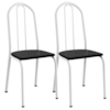 Kit 02 Cadeiras Tubular America 050 Branco Assento Preto ARTEF