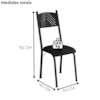 Kit 02 Cadeiras Tubular America 051 Preto Assento Preto Brilhante ARTEF