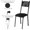 Kit 02 Cadeiras Tubular America 051 Preto Assento Preto Brilhante ARTEF