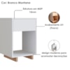 Kit 02 Mesa De Cabeceira 1 Gaveta 36 cm B88 Branco Montana NOVAM