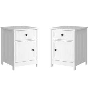 Kit 02 Mesas De Cabeceira 1 Porta e 1 Gaveta 45 cm DM112 Branco Dtall Kit 02 Mesas De Cabeceira 1 Porta e 1 Gaveta 45 cm DM112 Branco Dtall