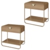 Kit 02 Mesas De Cabeceira 1G Organica 60 cm 28061 Hanover Dourado Artesano