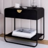 Kit 02 Mesas De Cabeceira 1G Organica 60 cm 28061 Nero Preto Artesano