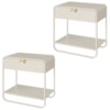 Kit 02 Mesas De Cabeceira 1G Organica 60 cm 28061 Off White Artesano