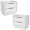 Kit 02 Mesas de Cabeceira 2 Gavetas 54 cm M261 Branco Kappesberg