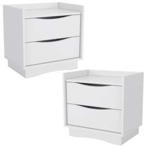 Kit 02 Mesas de Cabeceira 2 Gavetas 54 cm M261 Branco Kappesberg