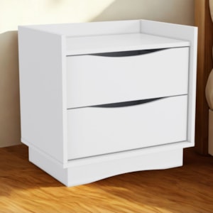 Kit 02 Mesas de Cabeceira 2 Gavetas 54 cm M261 Branco Kappesberg