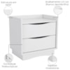 Kit 02 Mesas de Cabeceira 2 Gavetas 54 cm M261 Branco Kappesberg