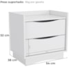 Kit 02 Mesas de Cabeceira 2 Gavetas 54 cm M261 Branco Kappesberg