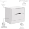 Kit 02 Mesas de Cabeceira 2 Gavetas 54 cm S822 Branco Kappesberg