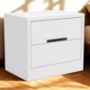 Kit 02 Mesas de Cabeceira 2 Gavetas 54 cm S822 Branco Kappesberg