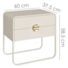 Kit 02 Mesas De Cabeceira 2G Organica 60 cm 28062 Off White Artesano