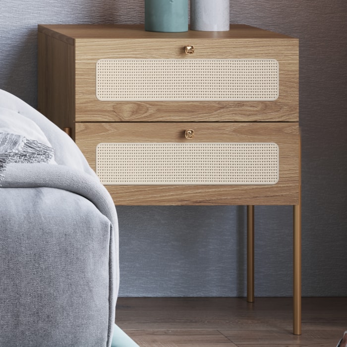 Kit 02 Mesas de Cabeceira Palhinha 28933 Linha Oslo Hanover Artesano