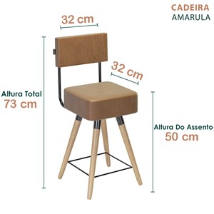 Kit 04 Cadeiras Barcell Corano Amarula Sone