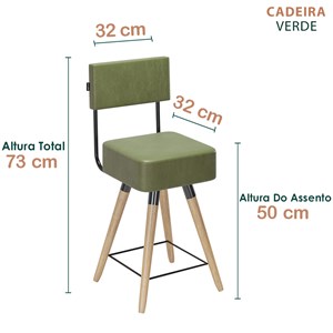 Kit 04 Cadeiras Barcell Corano Verde Sone
