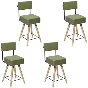 Kit 04 Cadeiras Barcell Corano Verde Sone