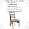 Kit 2 Cadeira Decorativa Prateado Tela Natural Pes Madeira Pinhao Nacc