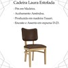 Kit 2 Cadeira Estofada Cafe Pes Madeira Amendoa Nacc
