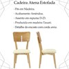 Kit 2 Cadeira Estofada Papel Pes Madeira Amendoa Nacc