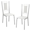 Kit 2 Cadeiras Cromada Sala Jantar 2C005CR Corino Branco Kappesberg