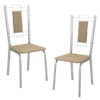 Kit 2 Cadeiras Cromada Sala Jantar 2C005CR Corino Capuccino Kappesberg