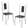 Kit 2 Cadeiras Cromada Sala Jantar 2C005CR Corino Marrom Kappesberg
