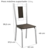 Kit 2 Cadeiras Cromada Sala Jantar 2C005CR Corino Marrom Kappesberg
