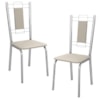 Kit 2 Cadeiras Cromada Sala Jantar 2C005CR Corino Nude Kappesberg