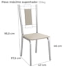 Kit 2 Cadeiras Cromada Sala Jantar 2C005CR Corino Nude Kappesberg