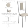 Kit 2 Cadeiras Cromada Sala Jantar 2C005CR Corino Nude Kappesberg