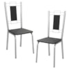 Kit 2 Cadeiras Cromada Sala Jantar 2C005CR Corino Preto Kappesberg