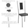 Kit 2 Cadeiras Cromada Sala Jantar 2C005CR Corino Preto Kappesberg