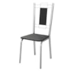 Kit 2 Cadeiras Cromada Sala Jantar 2C005CR Corino Preto Kappesberg