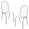 Kit 2 Cadeiras Cromada Sala Jantar 2C009CR Corino Branco Kappesberg