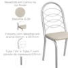 Kit 2 Cadeiras Cromada Sala Jantar 2C009CR Corino Nude Kappesberg