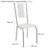 Kit 2 Cadeiras Cromada Sala Jantar 2C076CR Corino Branco Kappesberg