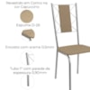 Kit 2 Cadeiras Cromada Sala Jantar 2C076CR Corino Capuccino Kappesberg