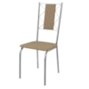Kit 2 Cadeiras Cromada Sala Jantar 2C076CR Corino Capuccino Kappesberg