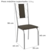 Kit 2 Cadeiras Cromada Sala Jantar 2C076CR Corino Marrom Kappesberg