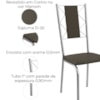 Kit 2 Cadeiras Cromada Sala Jantar 2C076CR Corino Marrom Kappesberg