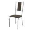 Kit 2 Cadeiras Cromada Sala Jantar 2C076CR Corino Marrom Kappesberg