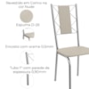 Kit 2 Cadeiras Cromada Sala Jantar 2C076CR Corino Nude Kappesberg