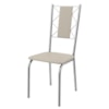 Kit 2 Cadeiras Cromada Sala Jantar 2C076CR Corino Nude Kappesberg