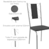 Kit 2 Cadeiras Cromada Sala Jantar 2C076CR Corino Preto Kappesberg