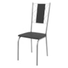 Kit 2 Cadeiras Cromada Sala Jantar 2C076CR Corino Preto Kappesberg