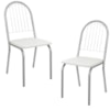 Kit 2 Cadeiras Cromada Sala Jantar 2C077CR Corino Branco Kappesberg