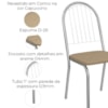 Kit 2 Cadeiras Cromada Sala Jantar 2C077CR Corino Capuccino Kappesberg