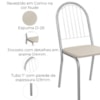 Kit 2 Cadeiras Cromada Sala Jantar 2C077CR Corino Nude Kappesberg